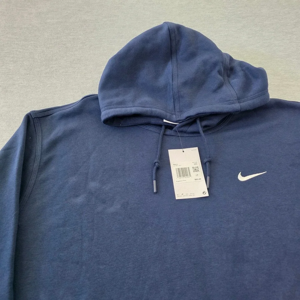 Nike Mens Sportswear Club Fleece Hoodie Midnight Navy Blue XXL 611457-410 NWT